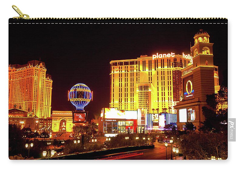  Zip Pouch featuring the photograph Vegas at Night by Rich S