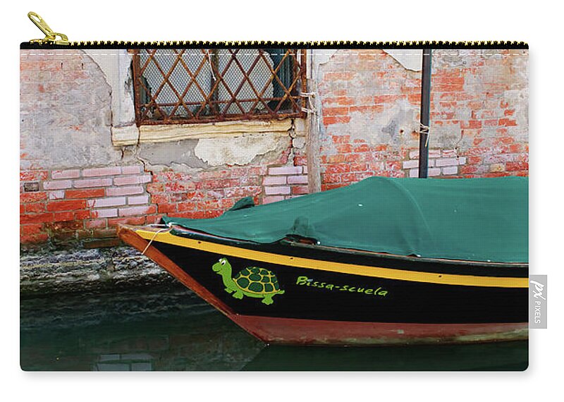 Venice Zip Pouch featuring the photograph Venetian Boat by Rebekah Zivicki