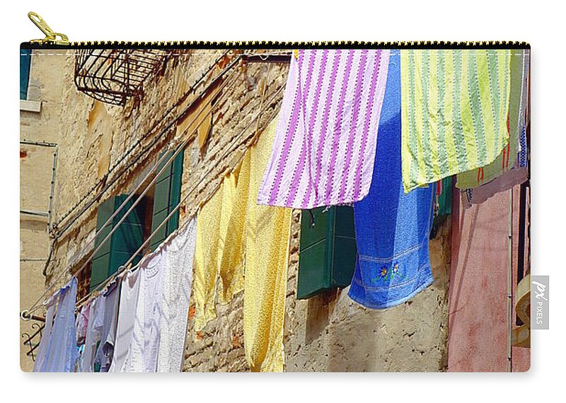Fresh Zip Pouch featuring the photograph Venetian Clothes by Valentino Visentini