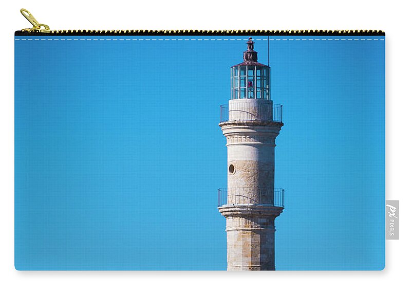 Chania Zip Pouch featuring the photograph Venetian Lighthouse by Rae Tucker