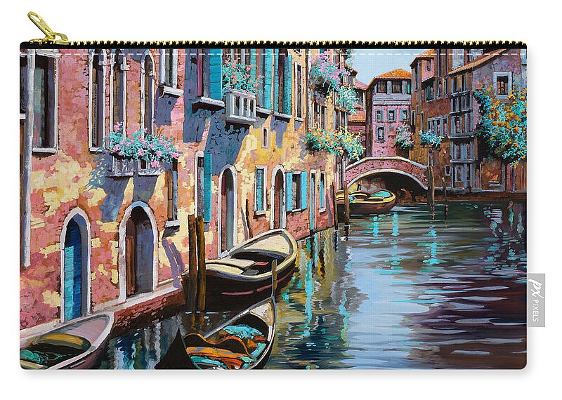 Venice Carry-all Pouch featuring the painting Venezia Tutta Rosa by Guido Borelli