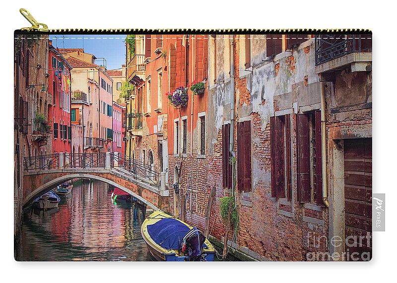 Europe Zip Pouch featuring the photograph Venice Canal by Inge Johnsson