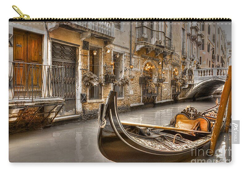 Venice Zip Pouch featuring the photograph Venice Gold by David Birchall