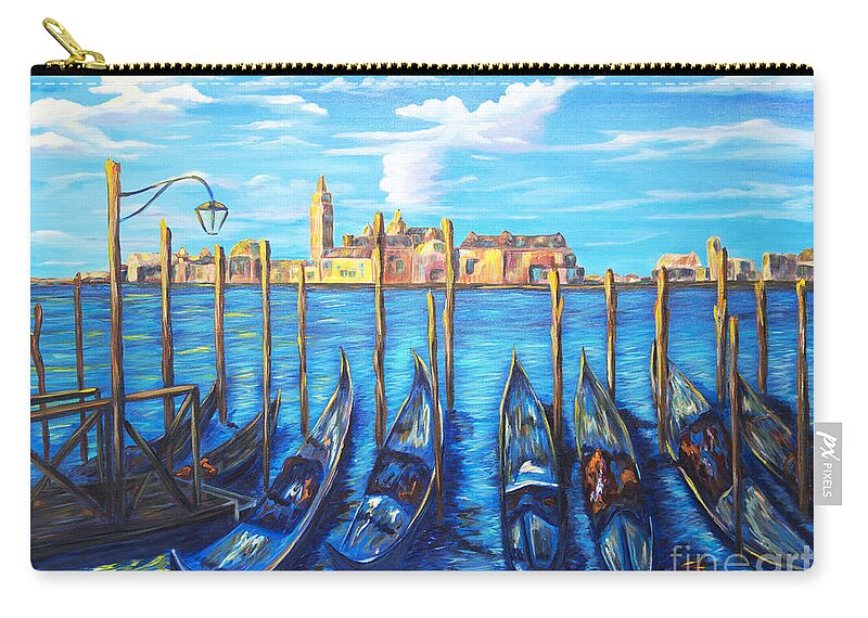 Water Zip Pouch featuring the painting Venice by JoAnn DePolo