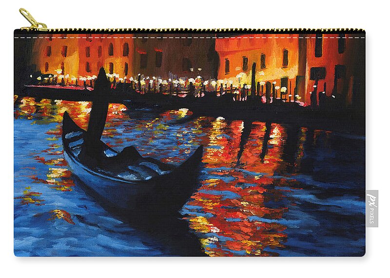 Landscape Zip Pouch featuring the painting Venice Lights by Vic Ritchey