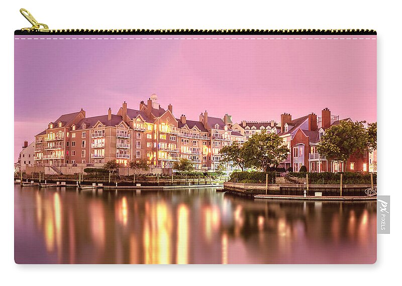 Usa Zip Pouch featuring the photograph Venice of Jersey City by Val Black Russian Tourchin