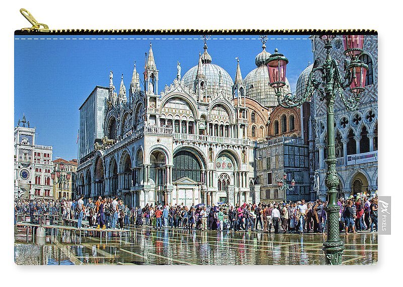 Venice Saint Marko Basilica Carry-all Pouch featuring the photograph Venice San Marco by Maria Rabinky