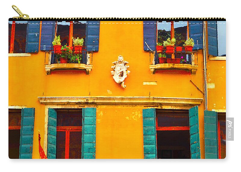 Venice Zip Pouch featuring the photograph Venice Street Scene 1 by Richard Ortolano