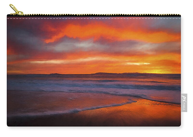 Beach Zip Pouch featuring the photograph Ventura, California Sunset by John A Rodriguez