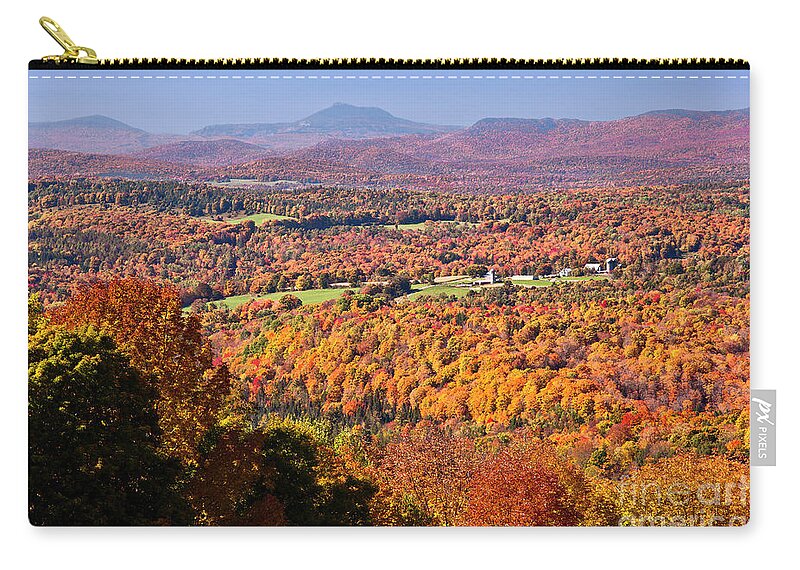 Autumn Zip Pouch featuring the photograph Vermont Autumn Vista by Alan L Graham