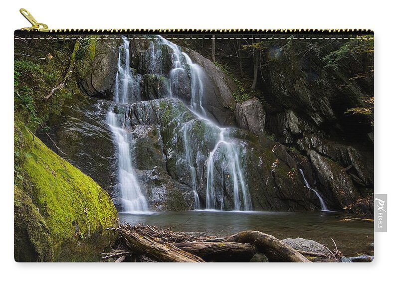 Landscape Zip Pouch featuring the photograph Vermont Waterfalls by Steve Brown