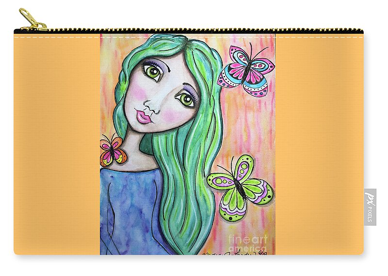 Whimsical Character Carry-all Pouch featuring the painting Hazel by Nadine Larder