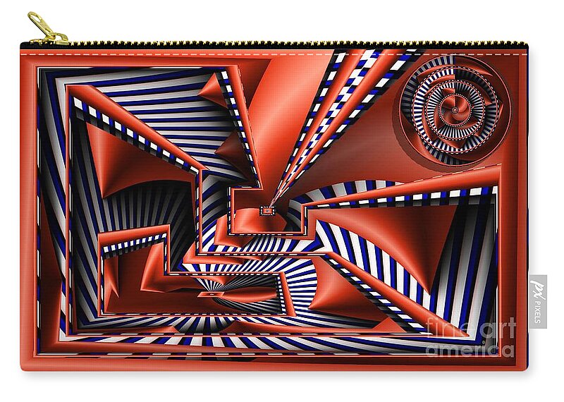 Abstract Zip Pouch featuring the digital art Vertigo by Ron Bissett