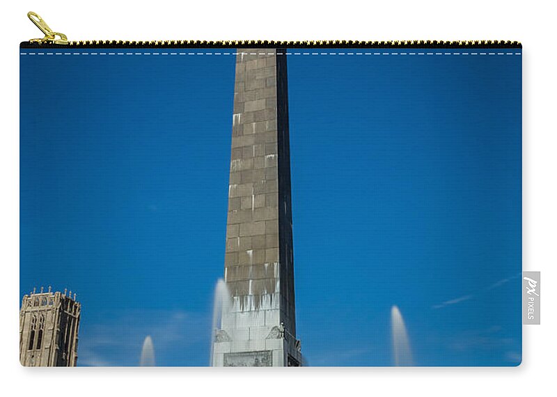 Indiana Zip Pouch featuring the photograph Veteran's Memorial Plaza by Ron Pate