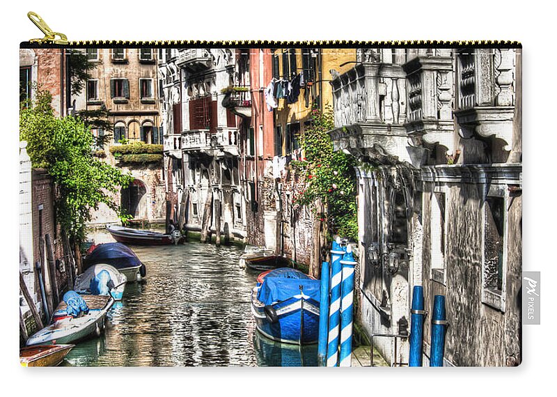 Viale Di Venezia Zip Pouch featuring the photograph Viale di Venezia by Tom Cameron