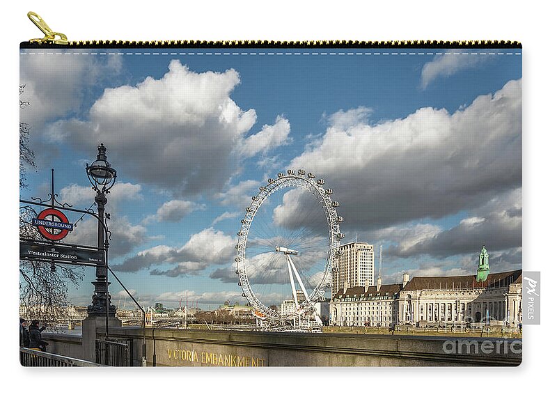 London Zip Pouch featuring the photograph Victoria Embankment by Adrian Evans