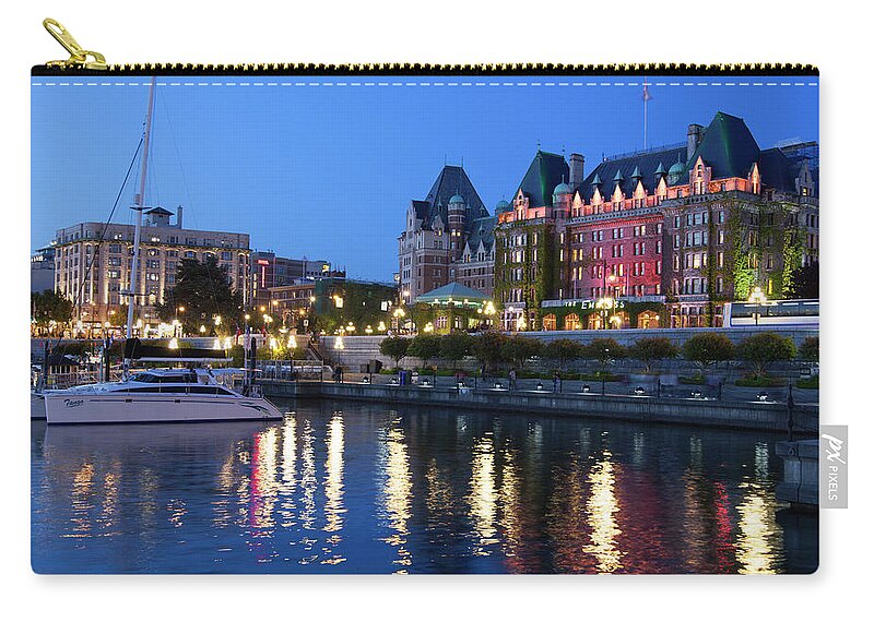 Night Zip Pouch featuring the photograph Victoria Lights by Ramunas Bruzas