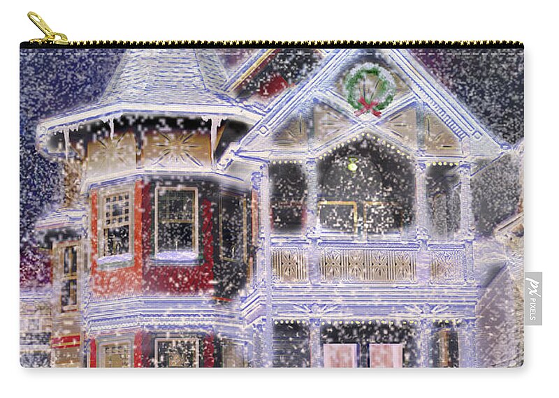 House Carry-all Pouch featuring the digital art Victorian Christmas by Steve Karol
