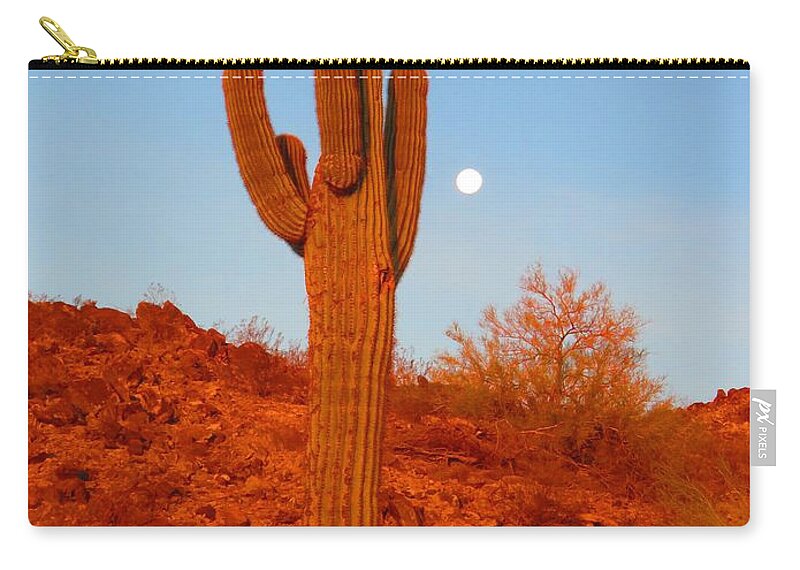 Animals Zip Pouch featuring the photograph Victor's Harvest Moonset by Judy Kennedy