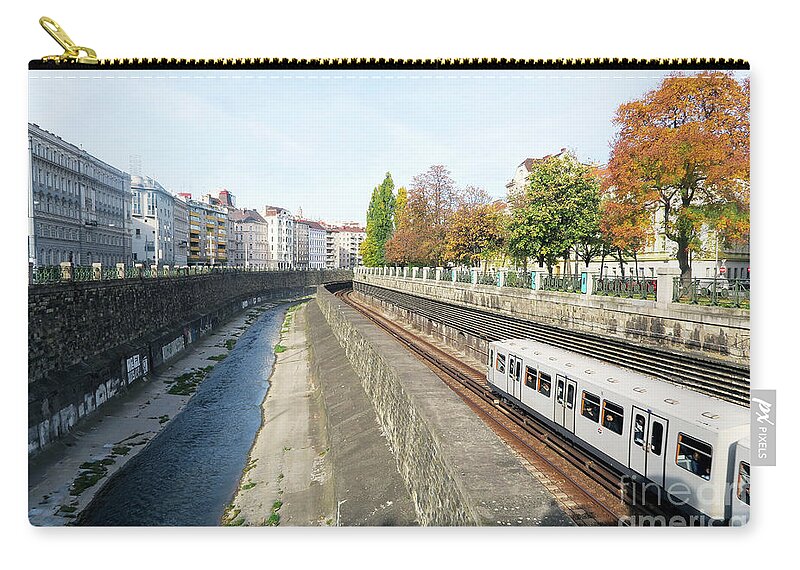 Cslanec Zip Pouch featuring the photograph Vienna Canal by Christian Slanec