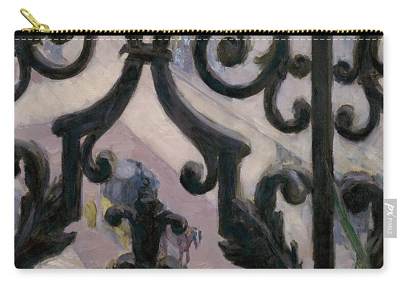 French Art Zip Pouch featuring the painting View from a Balcony by Gustave Caillebotte