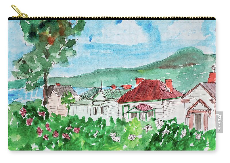 Battery Point Zip Pouch featuring the painting View From Battery Point by Dorothy Darden