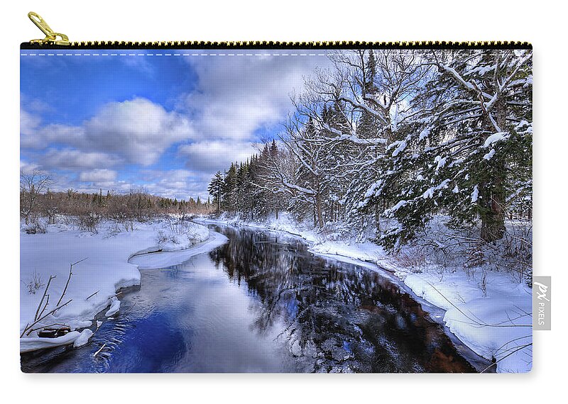 Landscapes Zip Pouch featuring the photograph View from the North Street Bridge by David Patterson