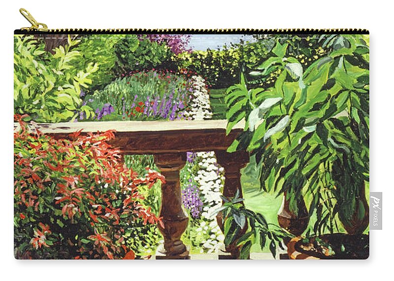 Gardens Zip Pouch featuring the painting View from the Royal Garden by David Lloyd Glover