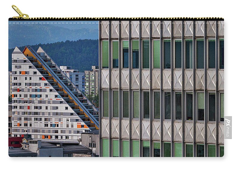 Ljubljana Zip Pouch featuring the photograph View from the Skyscraper #3 - Slovenia by Stuart Litoff
