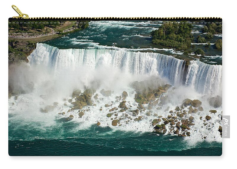 Amercian Falls Zip Pouch featuring the photograph View from the Top I by Kathi Isserman
