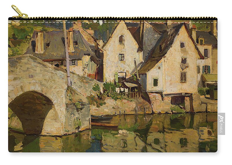 Westchilov Carry-all Pouch featuring the painting View of Dinan by MotionAge Designs