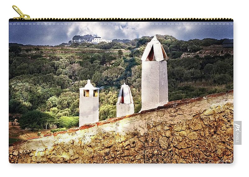 Migjorn Zip Pouch featuring the digital art View of Migjorn via Toledo ala El Greco by Dee Flouton