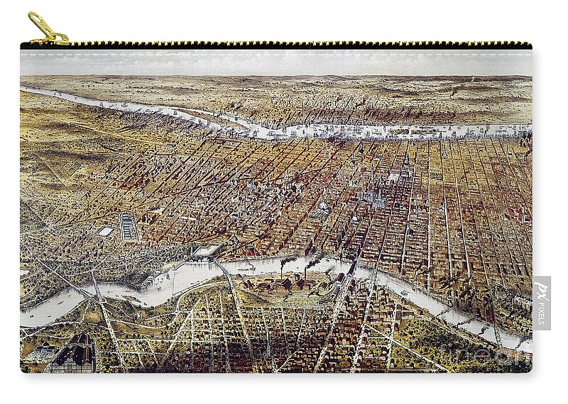 1875 Zip Pouch featuring the photograph View Of Philadelphia by Granger