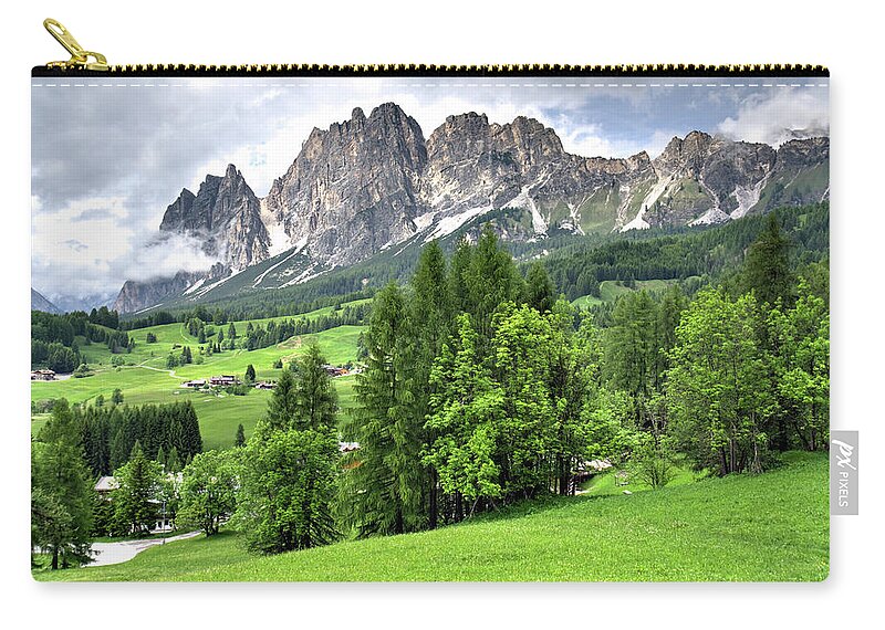 Italy Zip Pouch featuring the photograph View of the Dolomites by Alan Toepfer