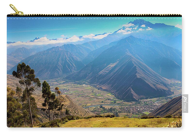 Peru Zip Pouch featuring the photograph View of the Valley, Cusco, Peru by Aashish Vaidya