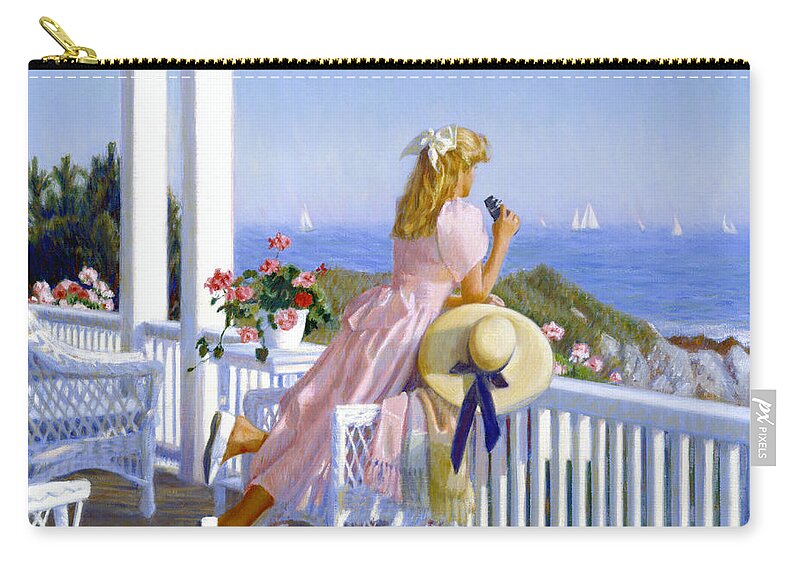 Woman Zip Pouch featuring the painting View Point by Candace Lovely