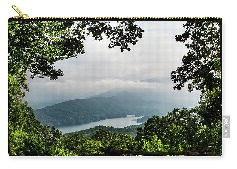 Santeetlah Lake Zip Pouch featuring the photograph View Through The Trees by Greg and Chrystal Mimbs