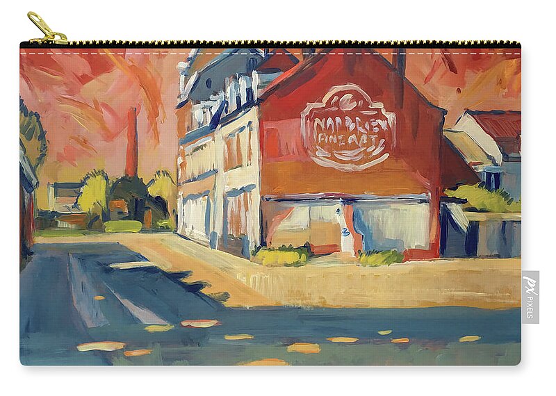Maastricht Zip Pouch featuring the painting View to Radium Maastricht by Nop Briex