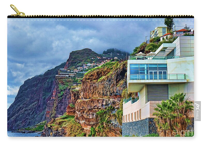 Fishing Zip Pouch featuring the photograph Viewpoint over Camara de Lobos Madeira Portugal by Brenda Kean