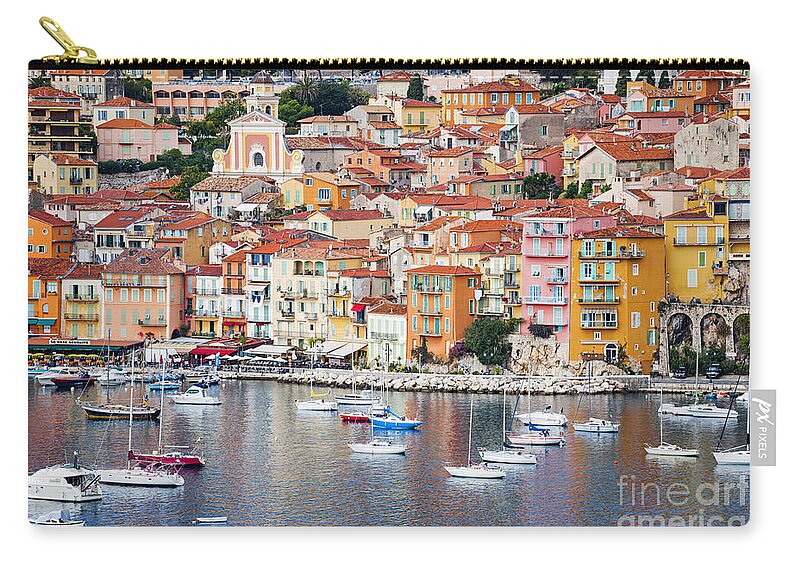Villefranche-sur-mer Zip Pouch featuring the photograph Villefranche-sur-Mer view in French Riviera by Elena Elisseeva