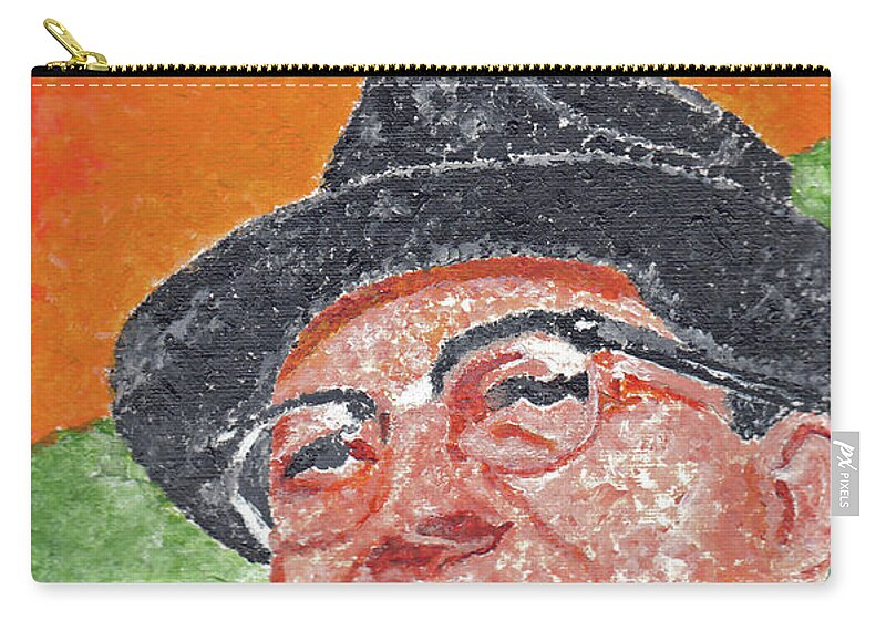 Vince Zip Pouch featuring the painting Vince Lombardi by William Bowers