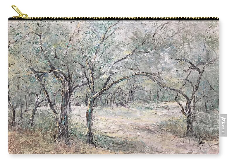  Zip Pouch featuring the painting Vincents Olive Trees 2 by Robin Miller-Bookhout