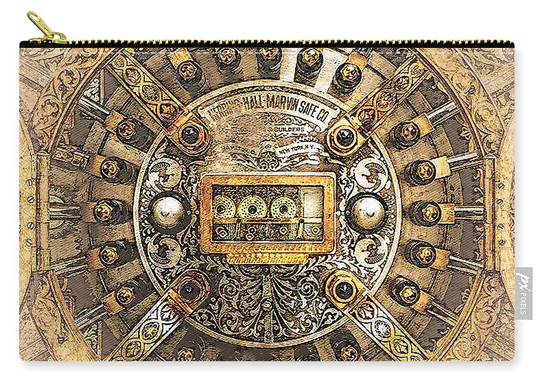 ‘bank Vaults & Locks’ Collection By Serge Averbukh Carry-all Pouch featuring the digital art Vintage Bank Vault Lock No. 1 by Serge Averbukh