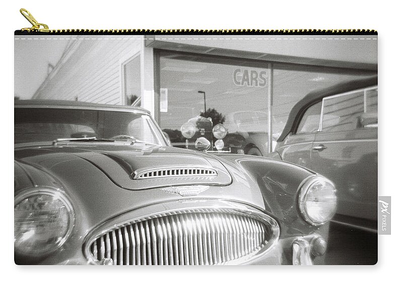 #jefffolger Zip Pouch featuring the photograph Vintage car lot by Jeff Folger