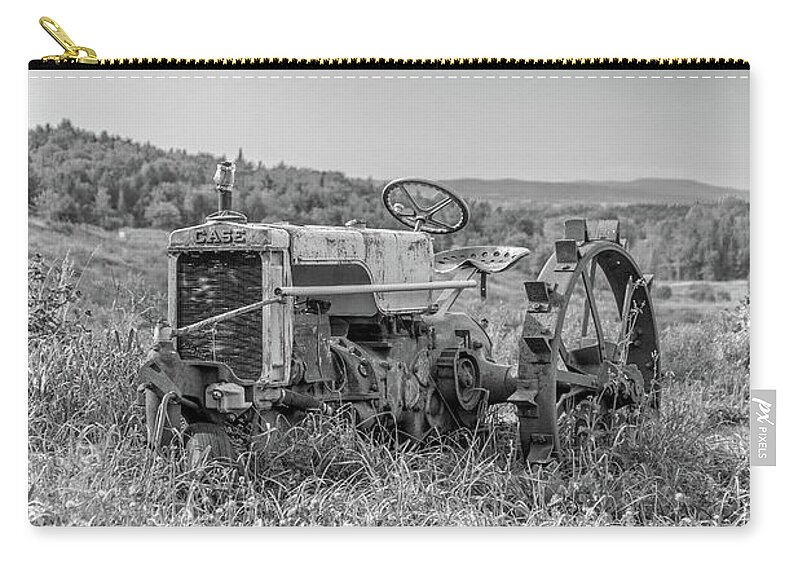 Vermont Zip Pouch featuring the photograph Vintage Case Tractor Montpelier Vermont by Edward Fielding