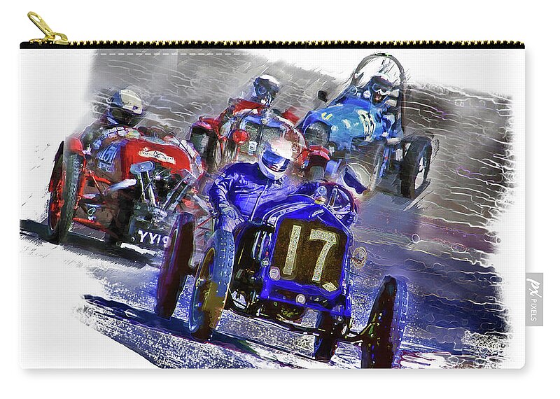 Race Cars Zip Pouch featuring the photograph Vintage Grit by Tom Griffithe