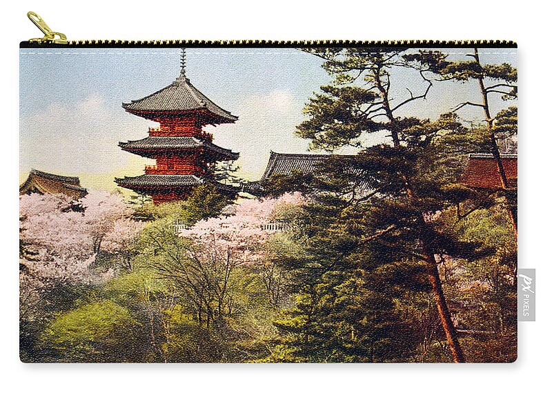 Archival Zip Pouch featuring the painting Vintage Japanese Art 20 by Hawaiian Legacy Archive - Printscapes