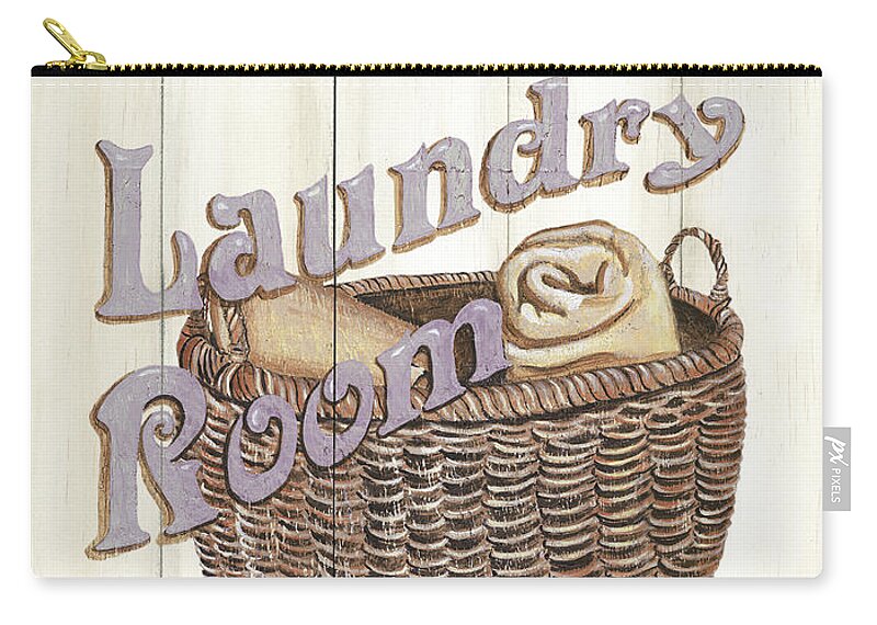 Laundry Zip Pouch featuring the painting Vintage Laundry Room 2 by Debbie DeWitt