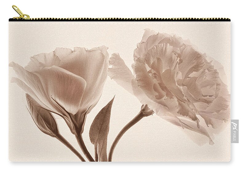 Lisianthus Flowers Zip Pouch featuring the photograph Vintage Love by Leda Robertson