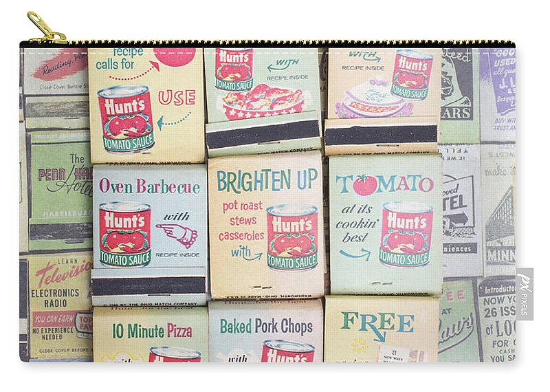 Still Life Zip Pouch featuring the photograph Vintage Matchbooks by Edward Fielding